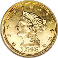 1848 $2 1/2 CAL. MS68 Star NGC