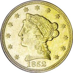 1852-C $2 1/2 AU58 PCGS