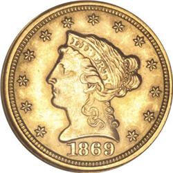 1869-S $2 1/2 MS64 NGC