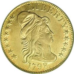 1798 $5 Large Eagle, Small 8 AU50 PCGS