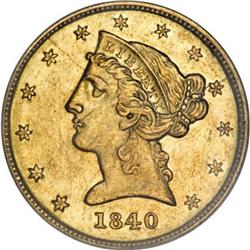 1840-D $5 Small D AU53 PCGS
