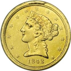 1842-C $5 Small Date AU50 ANACS