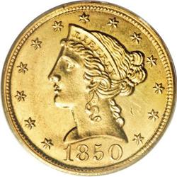 1850-C $5 MS63 PCGS