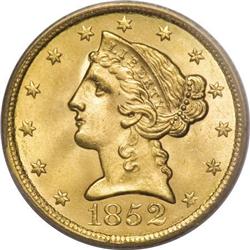 1852 $5 MS64 PCGS