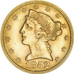 1852 $5 MS64 NGC