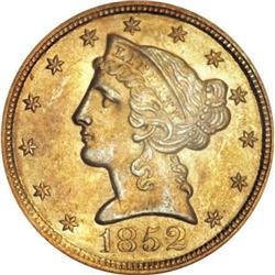 1852 $5 MS64 NGC