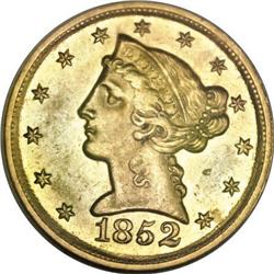 1852-D $5 MS62 NGC