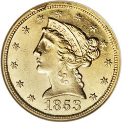 1853-C $5 MS63 NGC