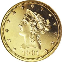 1901 $10 PR64 Cameo NGC