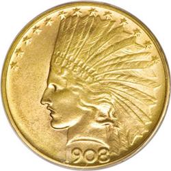 1908-D $10 No Motto MS64 PCGS