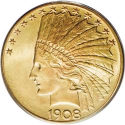 1908 $10 Motto MS67 PCGS