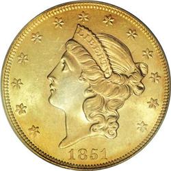 1851 $20 MS62 PCGS