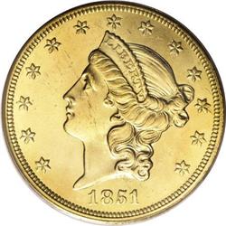 1851 $20 MS63 PCGS