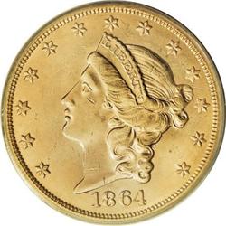 1864-S $20 MS62 PCGS