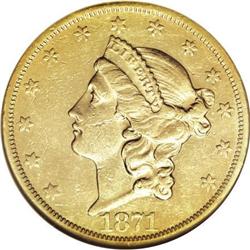 1871-CC $20 AU53 NGC