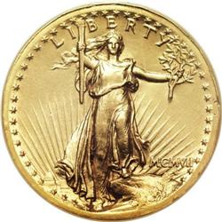 1907 $20 High Relief, Wire Rim MS61 NGC