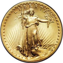 1907 $20 High Relief, Wire Rim MS64 PCGS