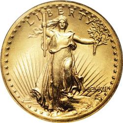 1907 $20 High Relief, Wire Rim MS64 NGC