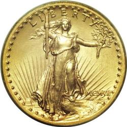 1907 $20 High Relief, Wire Rim MS64 PCGS