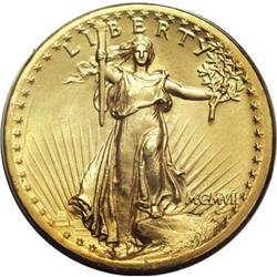 1907 $20 High Relief, Wire Rim MS64 PCGS