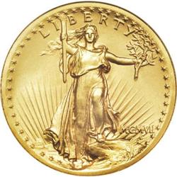 1907 $20 High Relief, Wire Rim MS66 NGC