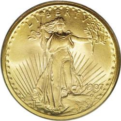 1907 $20 Arabic Numerals MS67 PCGS