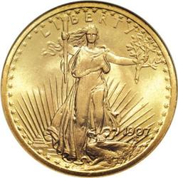 1907 $20 Arabic Numerals MS67 NGC