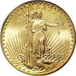 1908-S $20 MS65 PCGS