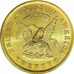 1853 $20 Assay Office Twenty Dollar, 900 Thous.