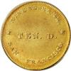 (1849) $10 Miners Bank Ten Dollar AU55 PCGS