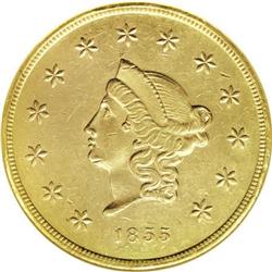 1855 $50 Wass Molitor Fifty Dollar MS60 NGC