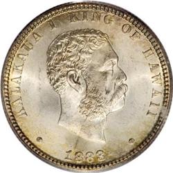 1883 25C Hawaii Quarter MS67 PCGS