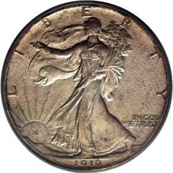 1916 50C Walking Liberty Half Dollar, Judd-1991,