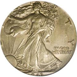 1943-S 50C MS63 PCGS On a Peru Half Sol Planchet