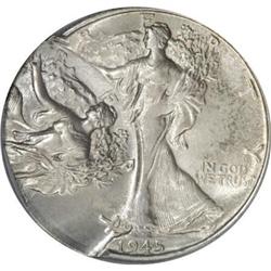 1945-S 50C MS63 PCGS Double Struck