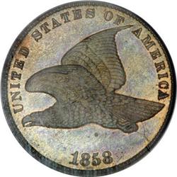 1858 P1C Flying Eagle Cent, Judd-192,