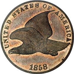 1858 P1C Flying Eagle Cent, Judd-193,