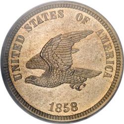 1858 P1C Flying Eagle Cent, Judd-202,