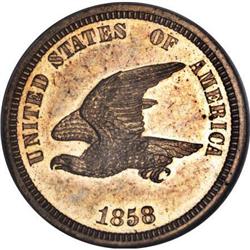 1858 Flying Eagle Cent, Judd-204 PR64 NGC