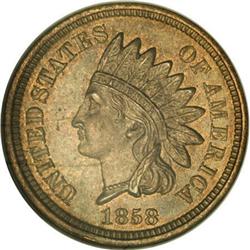 1858 P1C Indian Cent, Judd-208, Pollock-253,