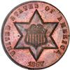 Image 1 : 1867 3C Three Cent Silver, Judd-560,
