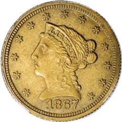 1867 $2 1/2 Quarter Eagle, Judd-595,