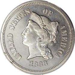 1868 5C Five Cents, Judd-623, Pollock-692, Low