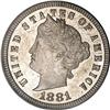 1881 3C Liberty Head Three Cents, Judd-1668,