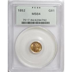1852 G$1 MS64 PCGS