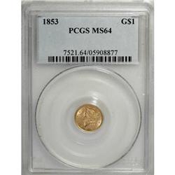 1853 G$1 MS64 PCGS