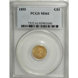 1855 G$1 MS61 PCGS