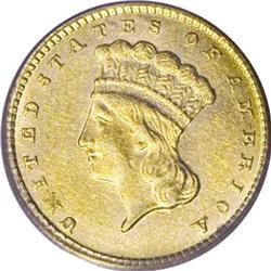 1857-C G$1 AU55 PCGS