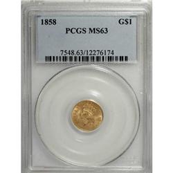 1858 G$1 MS63 PCGS