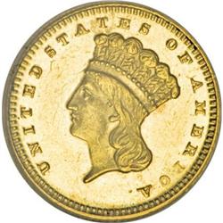 1873 G$1 CLOSED 3 MS62 Prooflike NGC